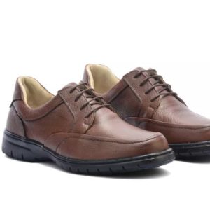 Sapato Casual Conforto Couro Floater Marrom